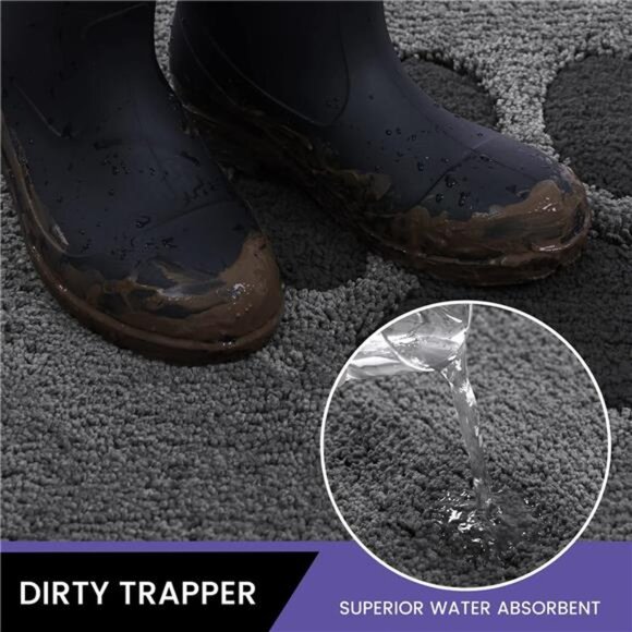 Door Mat Indoor, Dog Mats for Muddy Paws Super Absorbent, Low-Profile Entryway - Picture 4 of 7